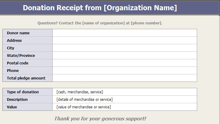 donation-receipt sample